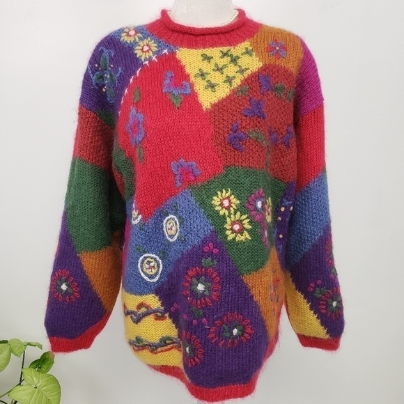 VINTAGE SiBA Mohair Lined Ski Sweater Tunic EUC - Picture 2 of 16